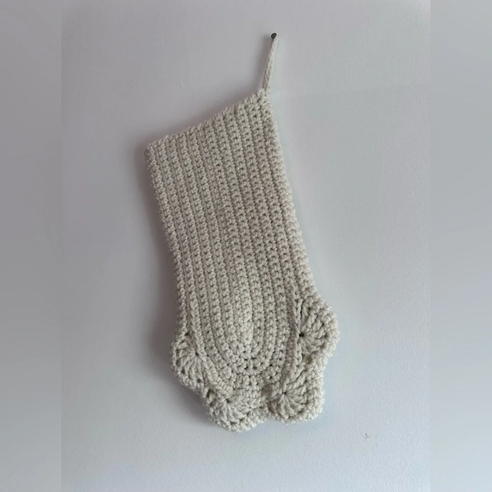 Handmade Crochet Dog Christmas Stocking - Picture 2 of 2